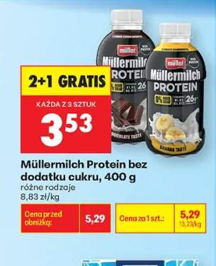 Müllermilch Protein bez dodatku cukru chocolate taste 400g