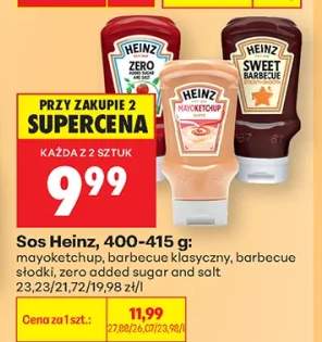 Sos Heinz zero added sugar and salt 415g