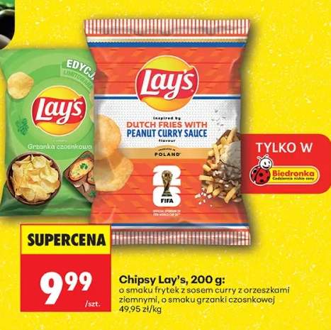 Chipsy Lay's o smaku grzanki czosnkowej