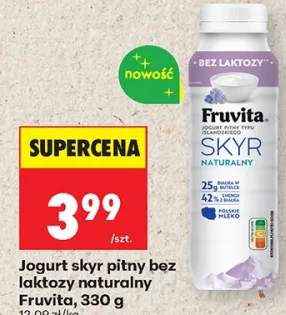 Jogurt skyr pitny bez laktozy naturalny Fruvita 330g