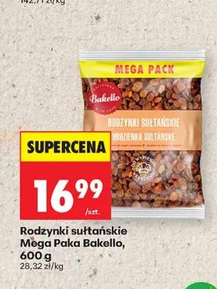 Rodzynki sułtańskie Mega Paka Bakello 600g
