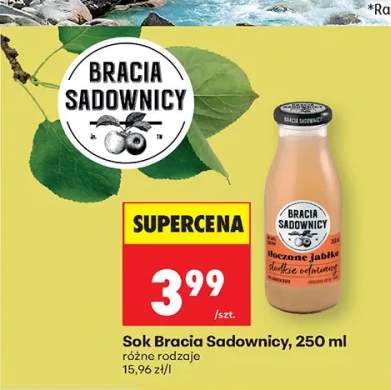 Sok Bracia Sadownicy tłoczone jabłko słodkie odmiany