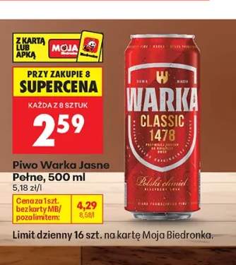 Piwo Warka Jasne Pełne