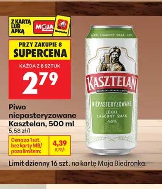 Piwo niepasteryzowane Kasztelan