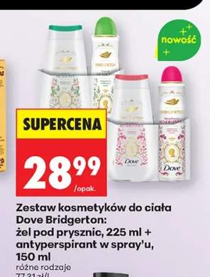 Zestaw kosmetyków do ciała Dove Bridgerton: żel pod prysznic 225ml + antyperspirant w spray'u 150ml