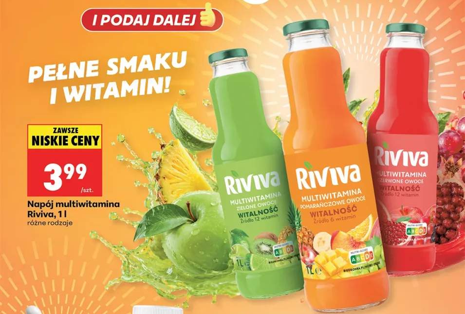 Napój multiwitamina zielone owoce witalność Riviva