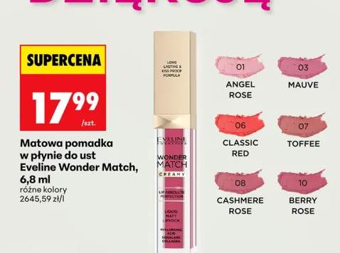 Matowa pomadka w płynie do ust Eveline Wonder Match 03 Mauve