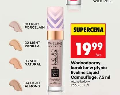 Wodoodporny korektor w płynie Eveline Liquid Camouflage 03 Soft Natural