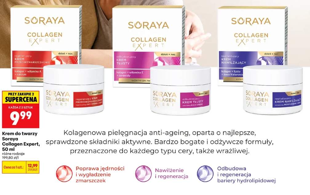 Krem do twarzy Soraya Collagen Expert regenerujący krem przeciwzmarszczkowy