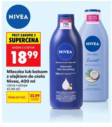 Mleczko lub balsam z olejkiem do ciała Nivea