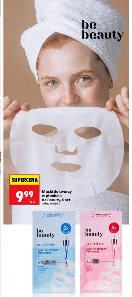 Maski do twarzy w płachcie Be Beauty