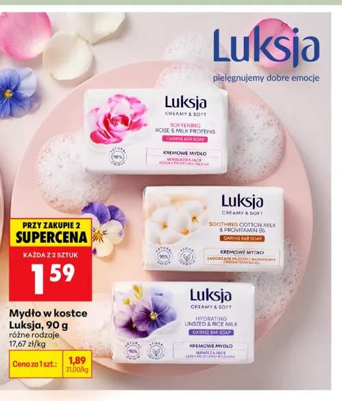 Mydło w kostce Luksja Creamy & Soft Hydrating Linseed & Rice Milk