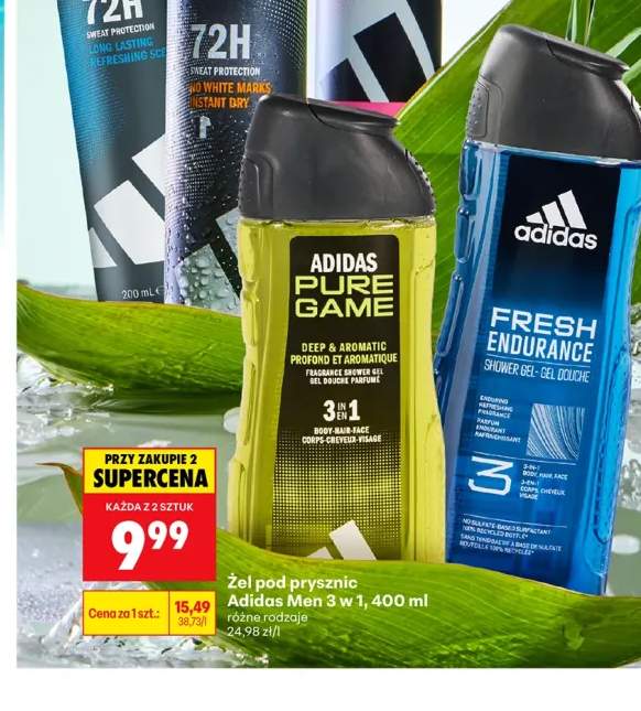 Żel pod prysznic Adidas Men Fresh Endurance 3 w 1 400ml