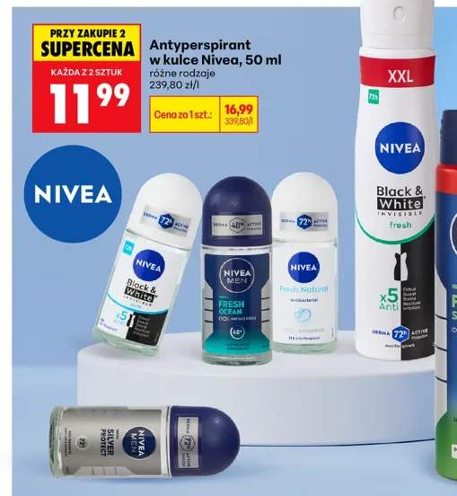 Antyperspirant w kulce Nivea Black & White Invisible