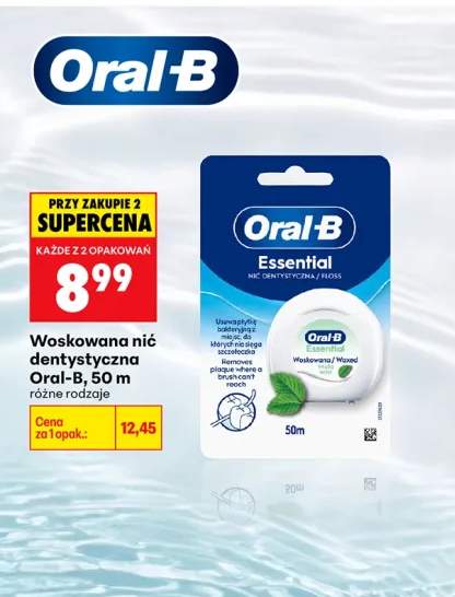 Woskowana nić dentystyczna Oral-B Essential Floss Mint