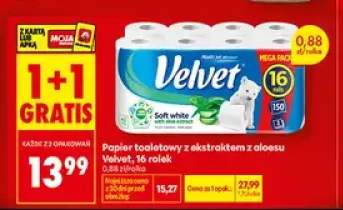 Papier toaletowy z ekstraktem z aloesu Velvet 16-pak