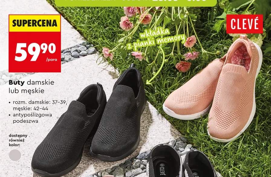 Buty męskie CLEVÉ z wkładką z pianki memory i antypoślizgową podeszwą
