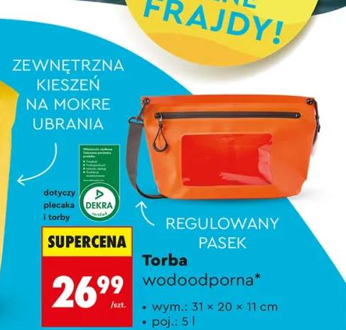 Torba wodoodporna wym.: 31x20x11cm poj.: 5l