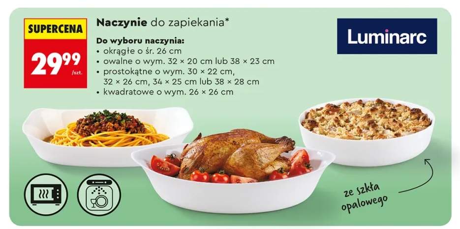 Naczynie do zapiekania ze szkła opalowego prostokątne o wym. 32x26cm Luminarc