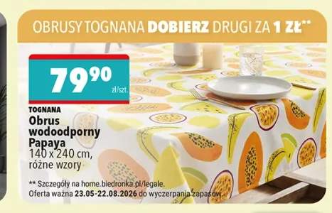 Obrus wodoodporny TOGNANA Papaya 140x240cm