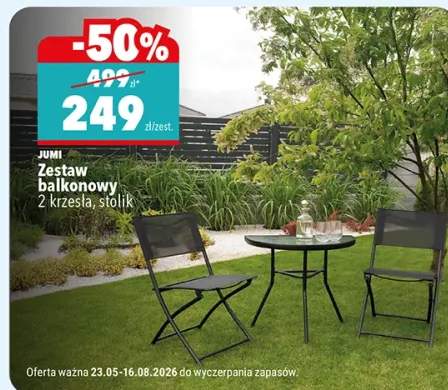Zestaw balkonowy JUMI 2 krzesła stolik