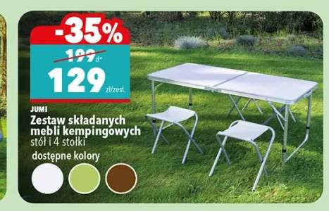 Zestaw składanych mebli kempingowych JUMI stół i 4 stołki