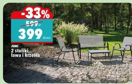 Zestaw mebli JUMI 2 stoliki, ława i krzesła