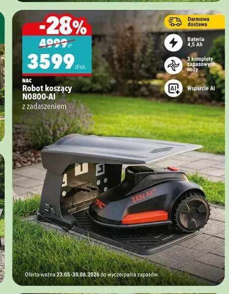 Robot koszący NAC N0800-AI z zadaszeniem