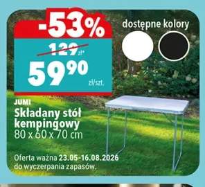Składany stół kempingowy JUMI 80x60x70cm