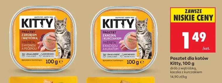 Pasztet dla kotów Kitty drób z wątróbką