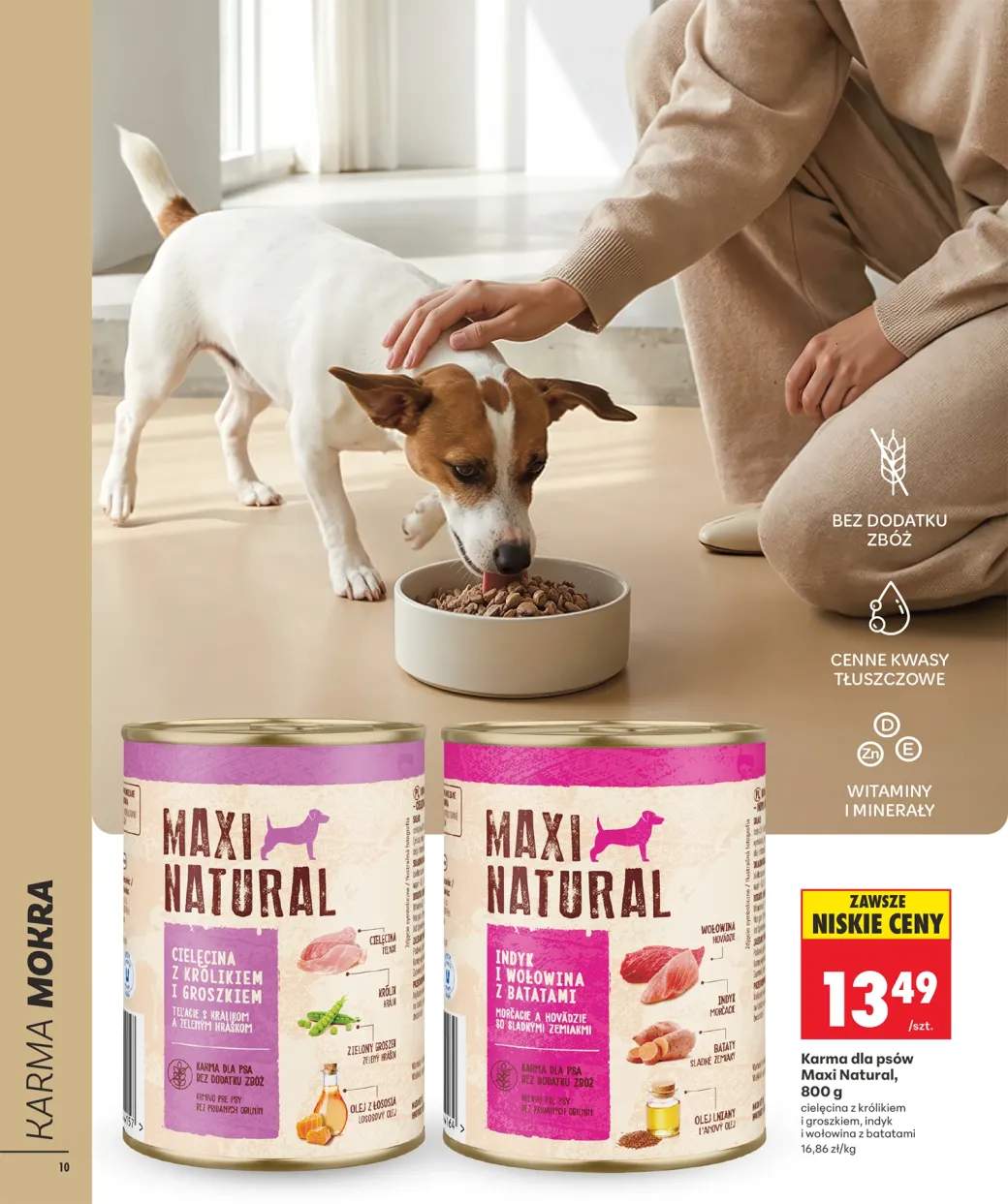 Karma dla psów Maxi Natural cielęcina z królikiem i groszkiem