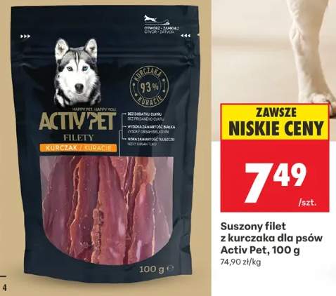 Suszony filet z kurczaka dla psów Activ Pet