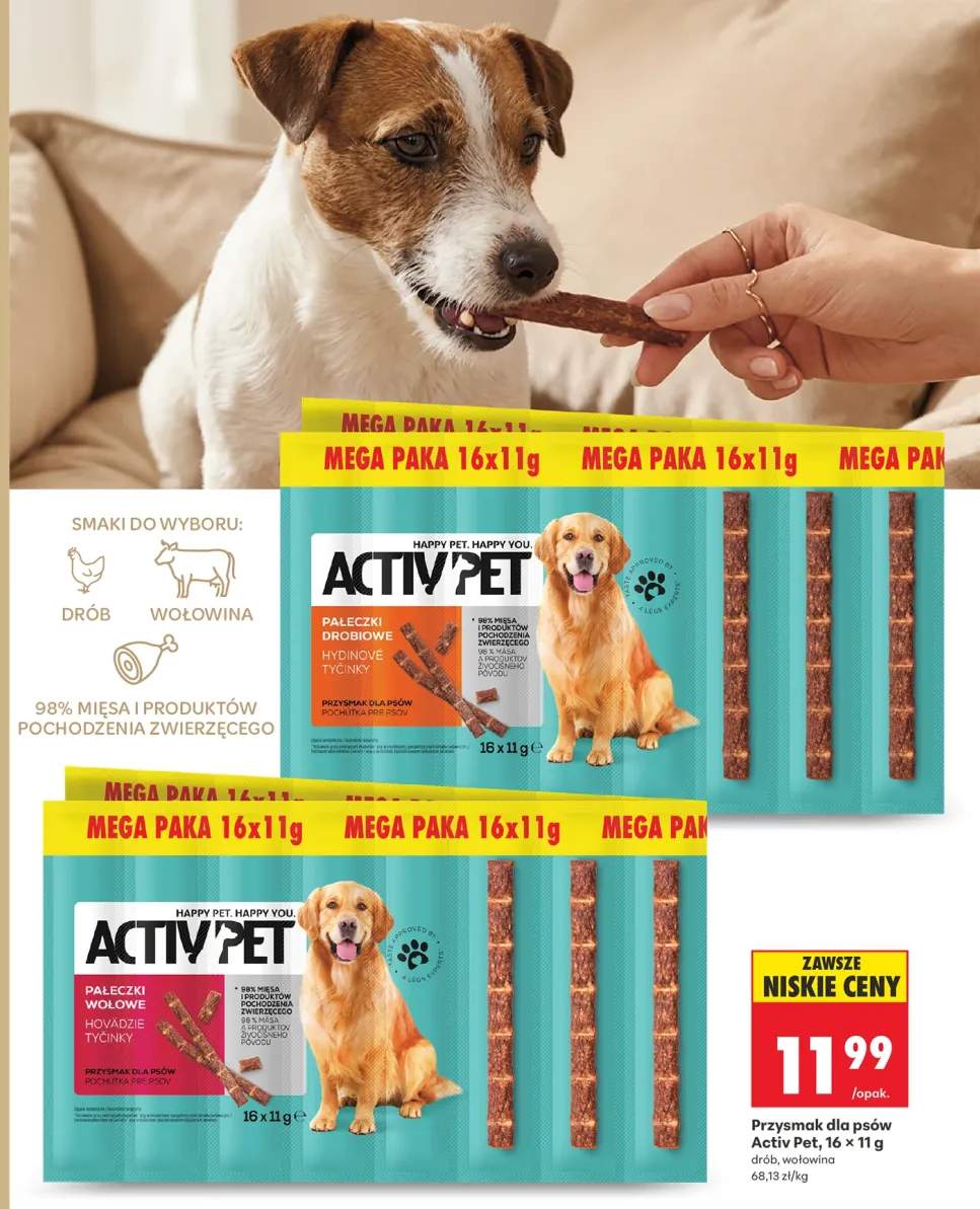 Przysmak dla psów pałeczki drobiowe Activ Pet 16-pak 11g