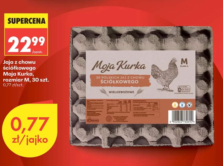 Jaja z chowu ściółkowego Moja Kurka rozmiar M