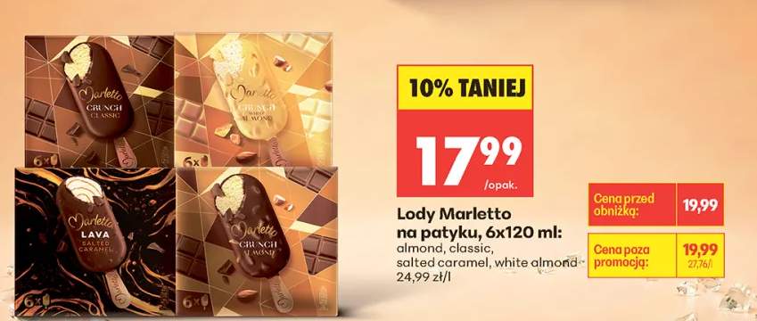Lody na patyku salted caramel Marletto 6-pak 120ml