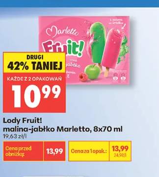 Lody Fruit! malina-jabłko Marletto 8-pak 70ml