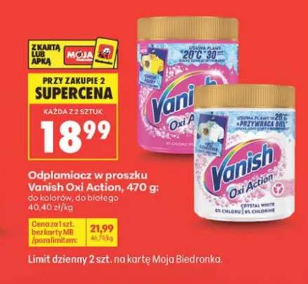 Odplamiacz w proszku Vanish Oxi Action do białego 470g