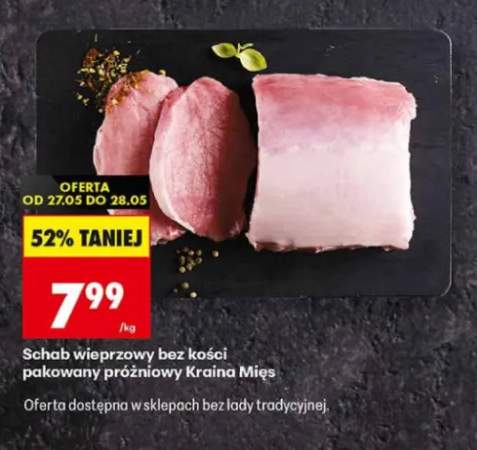 Schab wieprzowy bez kości pakowany próżniowo Kraina Mięs
