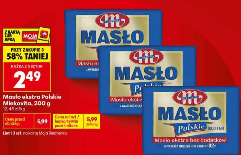 Masło ekstra Polskie Mlekovita
