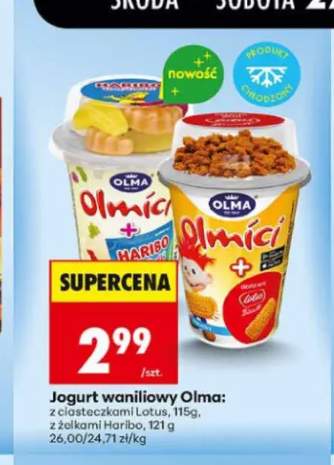 Jogurt waniliowy Olma z żelkami Haribo