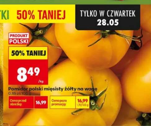 Pomidor polski mięsisty żółty na wagę