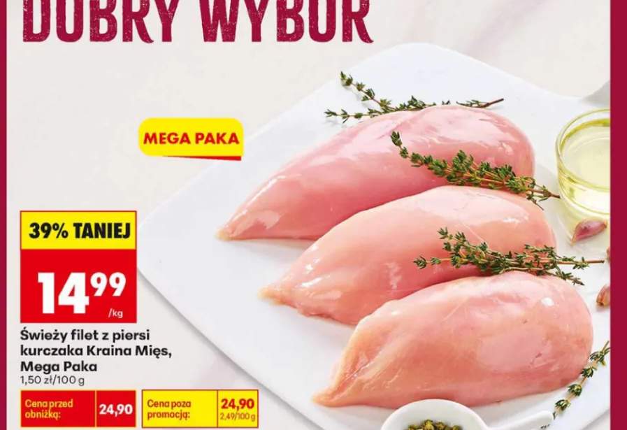 Świeży filet z piersi kurczaka Kraina Mięs Mega Paka