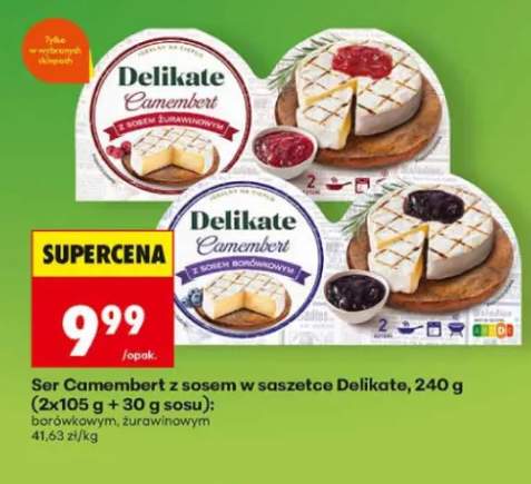 Ser Camembert z sosem w saszetce Delikate borówkowym