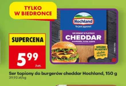 Ser topiony do burgerów cheddar Hochland