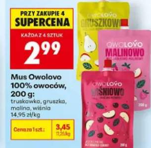 Mus Owolovo 100% owoców wiśnia