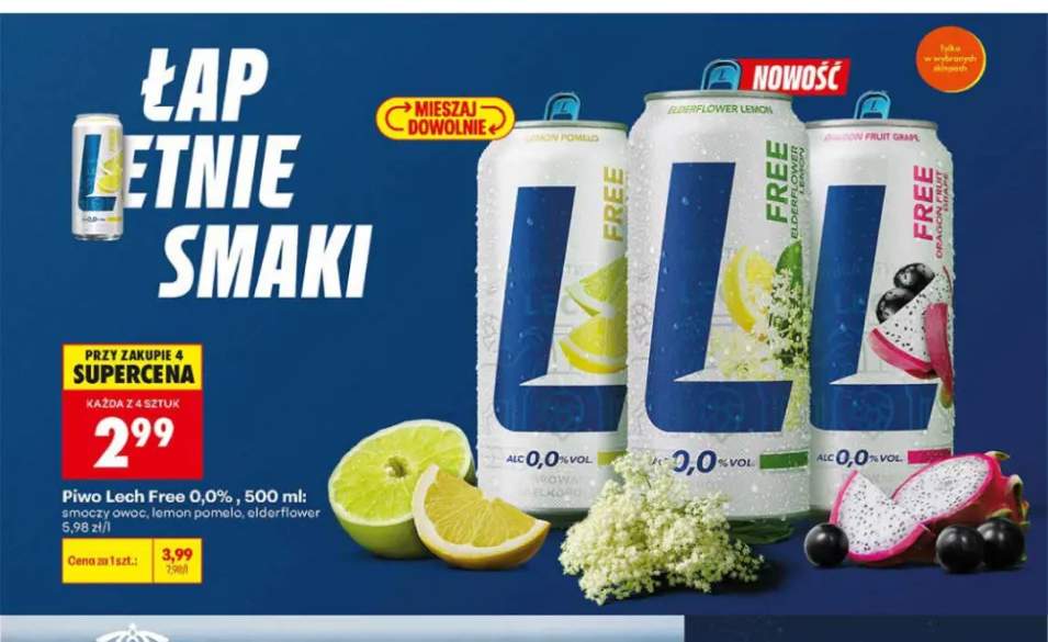 Piwo bezalkoholowe Lech Free 0,0% elderflower