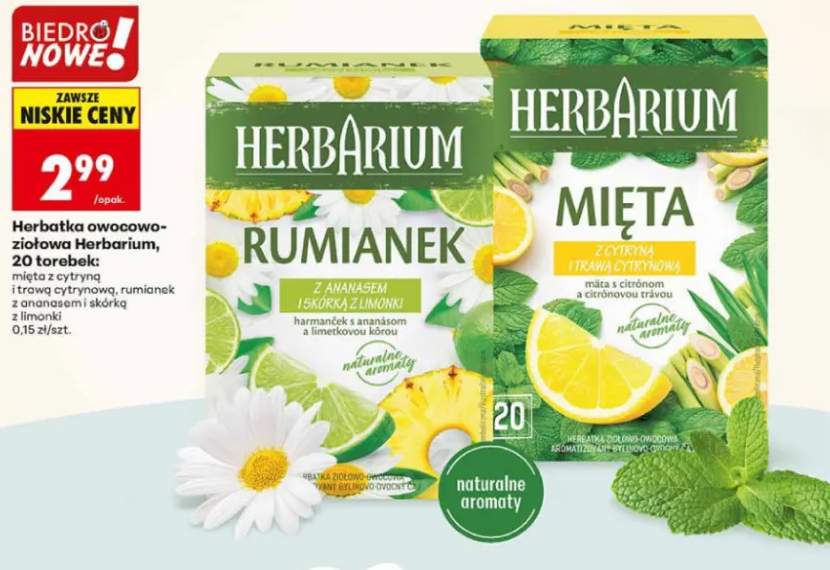 Herbatka owocowo-ziołowa Herbarium mięta z cytryną i trawą cytrynową