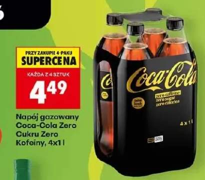 Napój gazowany Coca-Cola Zero Cukru Zero Kofeiny 4-pak 1l