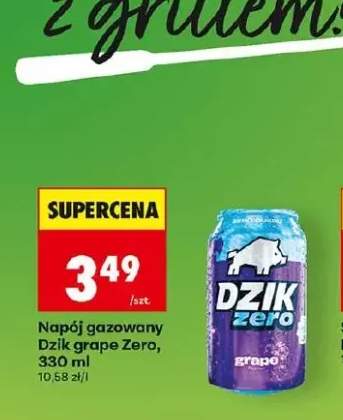 Napój gazowany Dzik grape Zero
