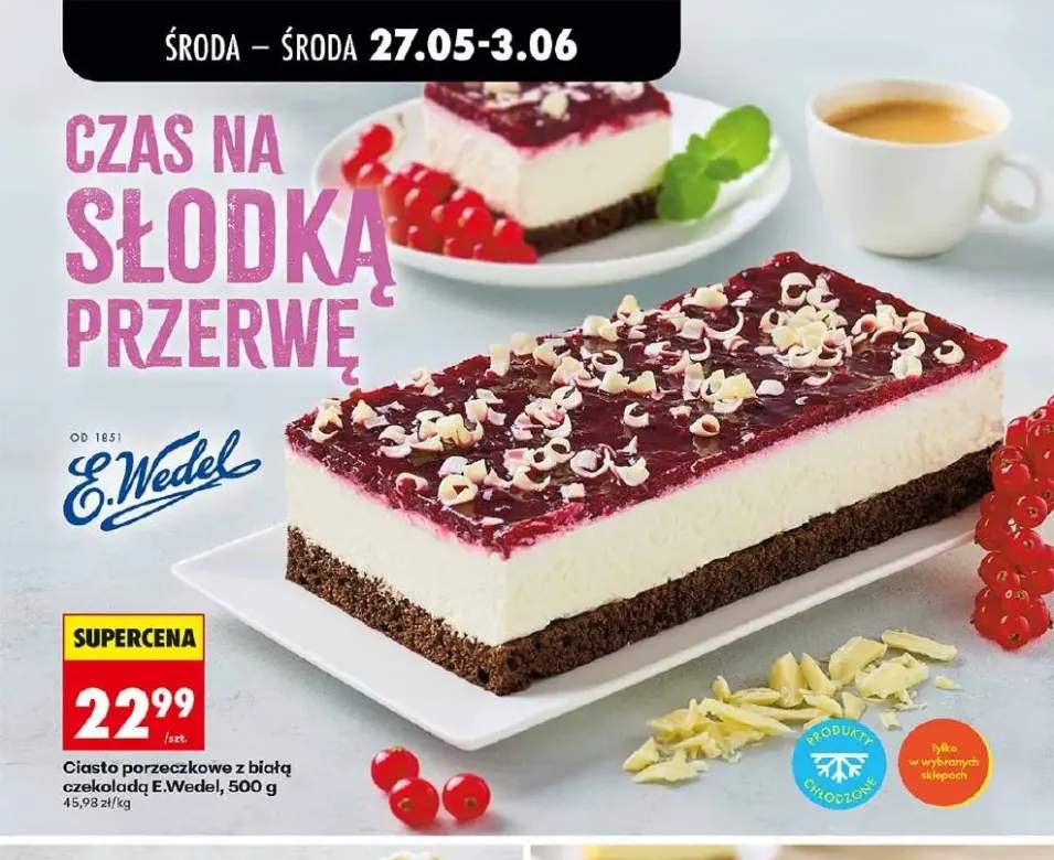 Ciasto porzeczkowe z białą czekoladą E.Wedel